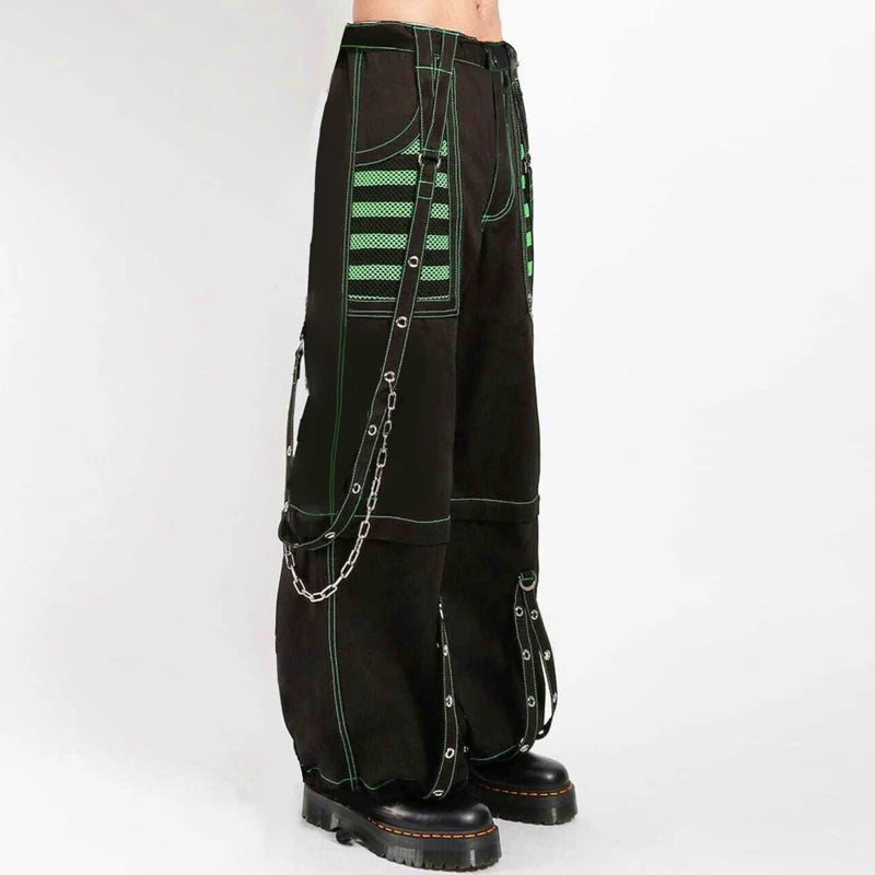 Pantaloni denim largi stil Punk Y2K, E-girl, Gothic, cargo, harajuku, talie înaltă, baggy, grunge cyber pentru femei